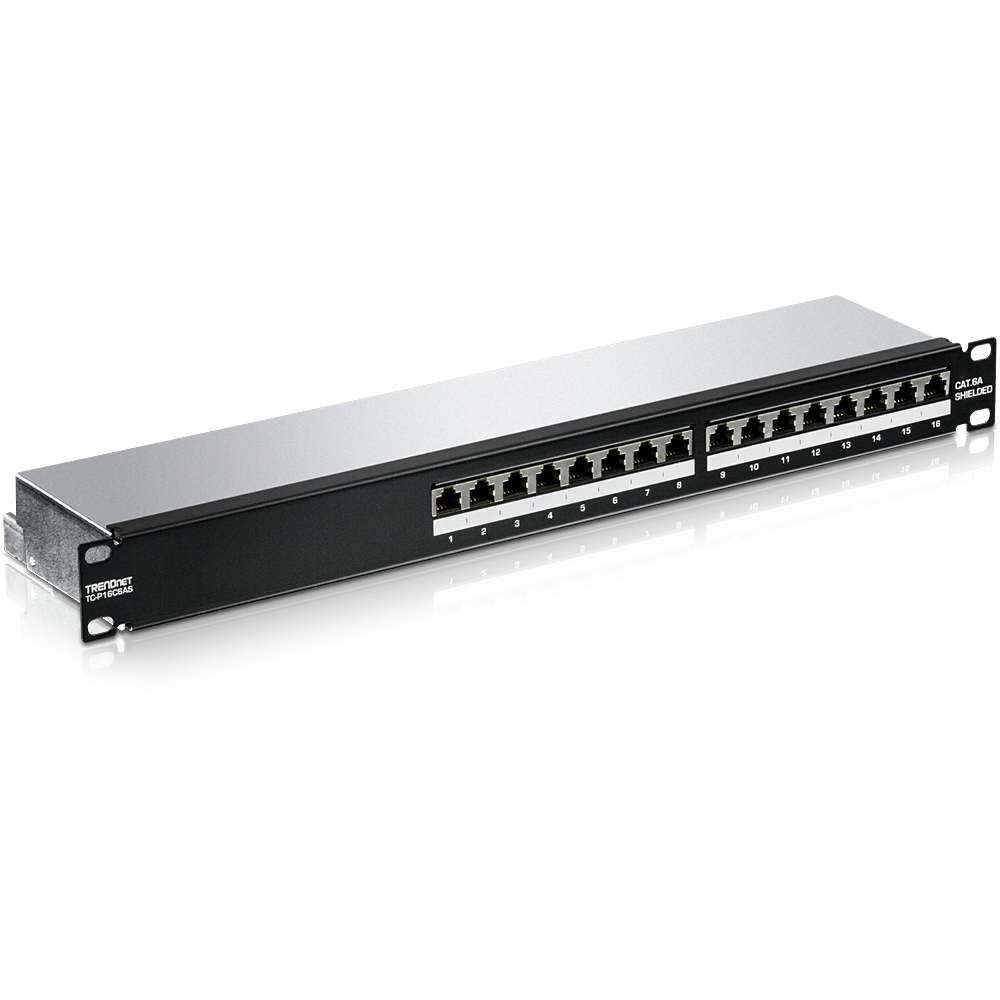 TRENDnet Patchpanel 16-Port Cat6A geschirmt 19"