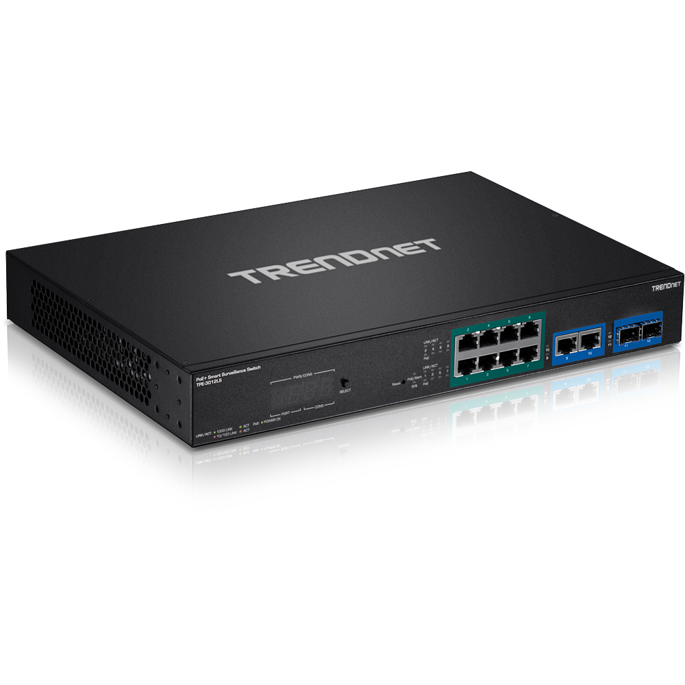 TRENDnet Switch 12-Port Gbit PoE+ Smart Surveillance 2xSFP TRENDnet Switch 12-Port Gbit PoE+ Smart Surveillance 2xSFP