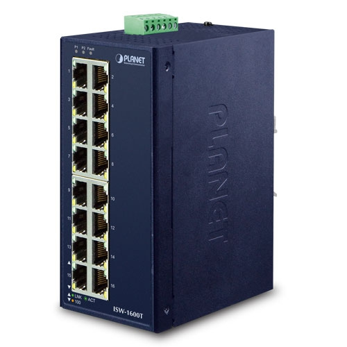 PLANET Industrial 16-Port 10/&shy;100/&shy;TX Switch