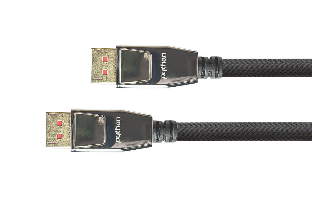 Python DisplayPort 1.4 Kabel Nylongeflecht schwarz 5m