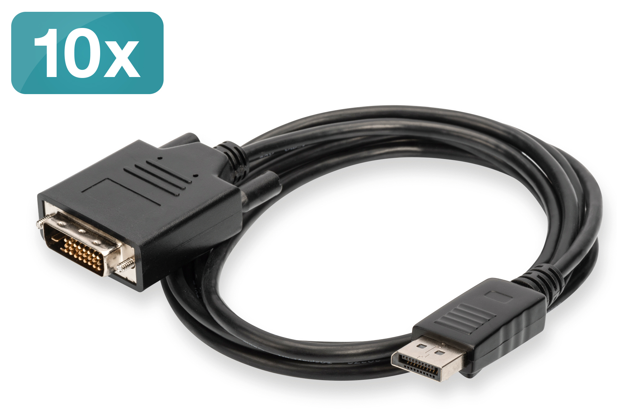DIGITUS DisplayPort - DVI Adapterkabel, 10er Pack, 2m, sw DIGITUS DisplayPort - DVI Adapterkabel, 10er Pack, 2m, sw
