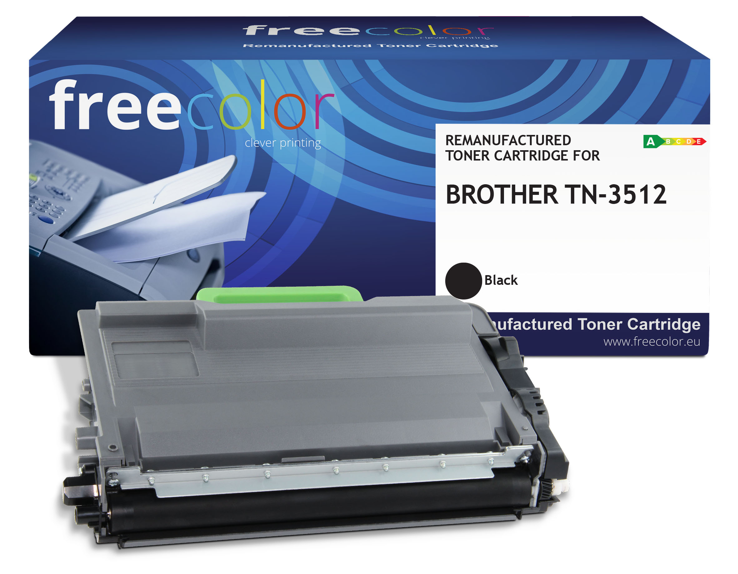 Freecolor Toner Brother TN-3512 black 12000 Seiten remanufacture
