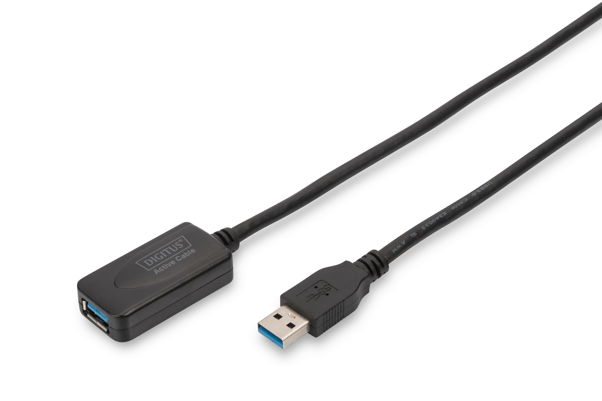 DIGITUS USB 3.0 Verlängerungskabel aktiv A -A St/&shy;Bu 5.0m sw