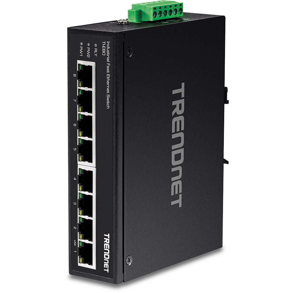 TRENDnet Industrial Switch 8-Port Fast Ethernet DIN-Rail