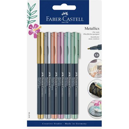 FABER-CASTELL Marker Metallics 6er Kartonetui