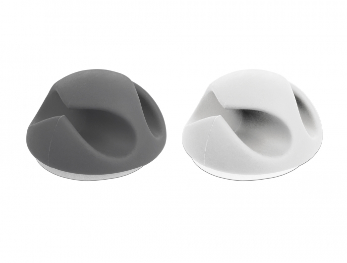 DELOCK Kabelhalter mit 2 Durchführungen Set 6 Stück