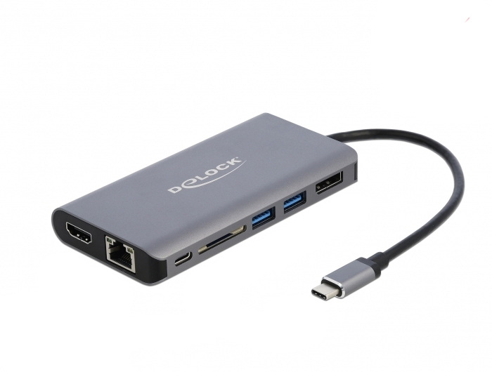 DELOCK USB-C Dockingstation 4K-HDMI/&shy;DP/&shy;USB3.0/&shy;SD/&shy;LAN/&shy;PD 3.0