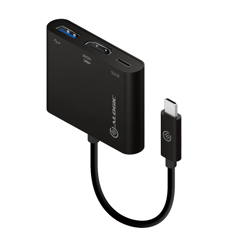 Alogic Adapter USB-C Multiport HDMI/&shy;USB3.0/&shy;USBC 4K   schwarz