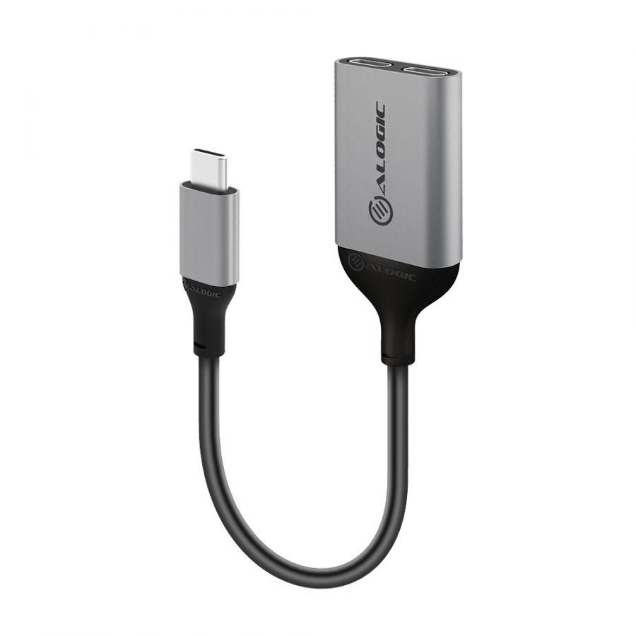 Alogic Adapter USB-C -> 2x USB-C St/&shy;2xBu 10cm Space grey