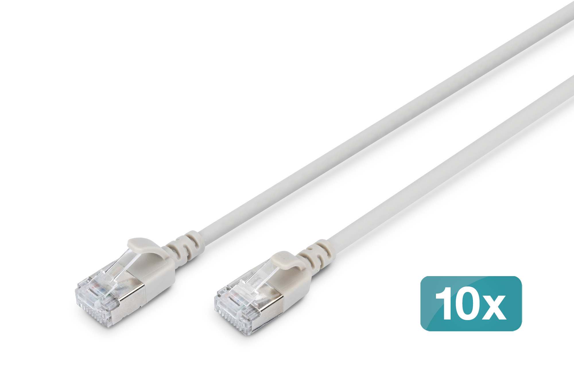 DIGITUS Patchkabel CAT 6A F/&shy;FTP Slim 3m grau 10 Stück