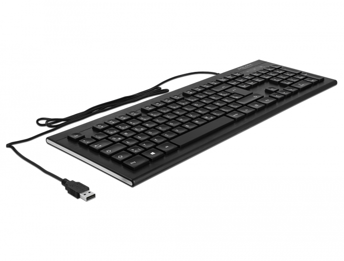 DELOCK USB Tastatur kabelgebunden 1,5 m schwarz (Water-Drop)