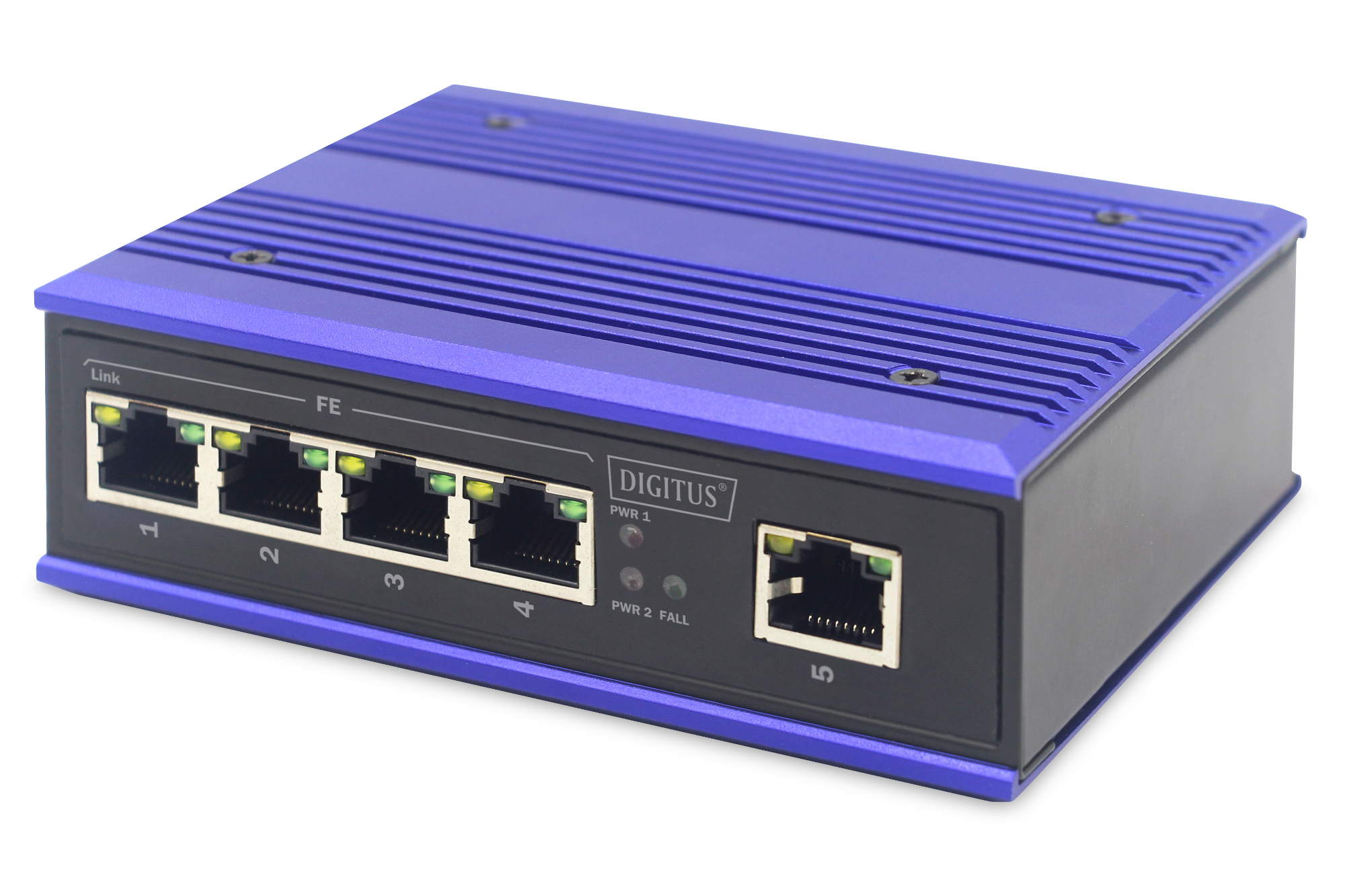 DIGITUS Switch Ind. 5-Port  10/&shy;100          Unmanaged blau