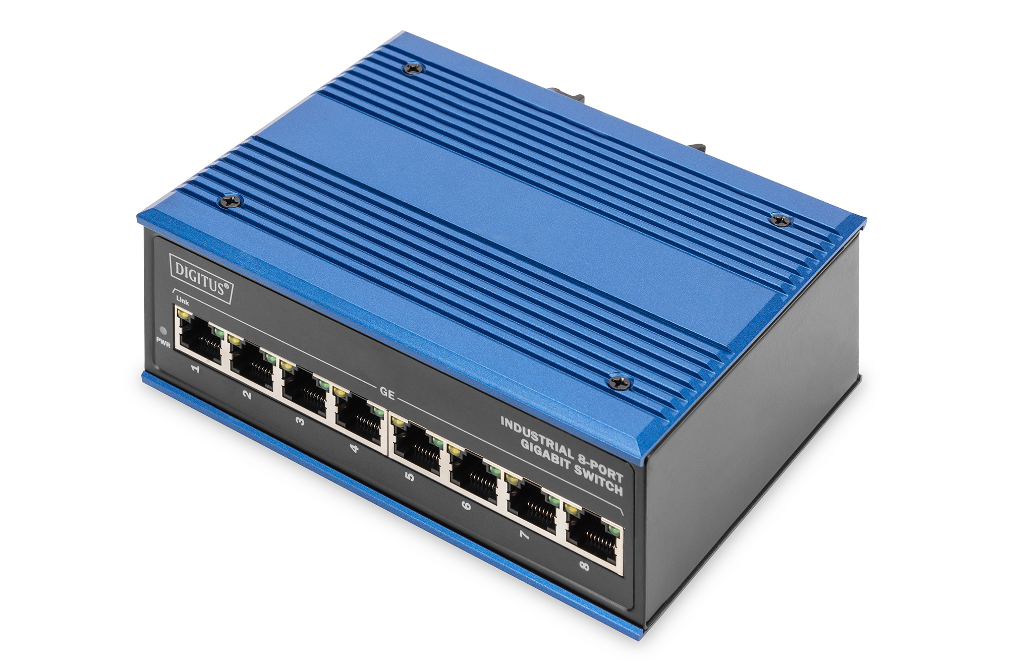 DIGITUS Switch Ind. 8-Port  Gigabit         Unmanaged blau