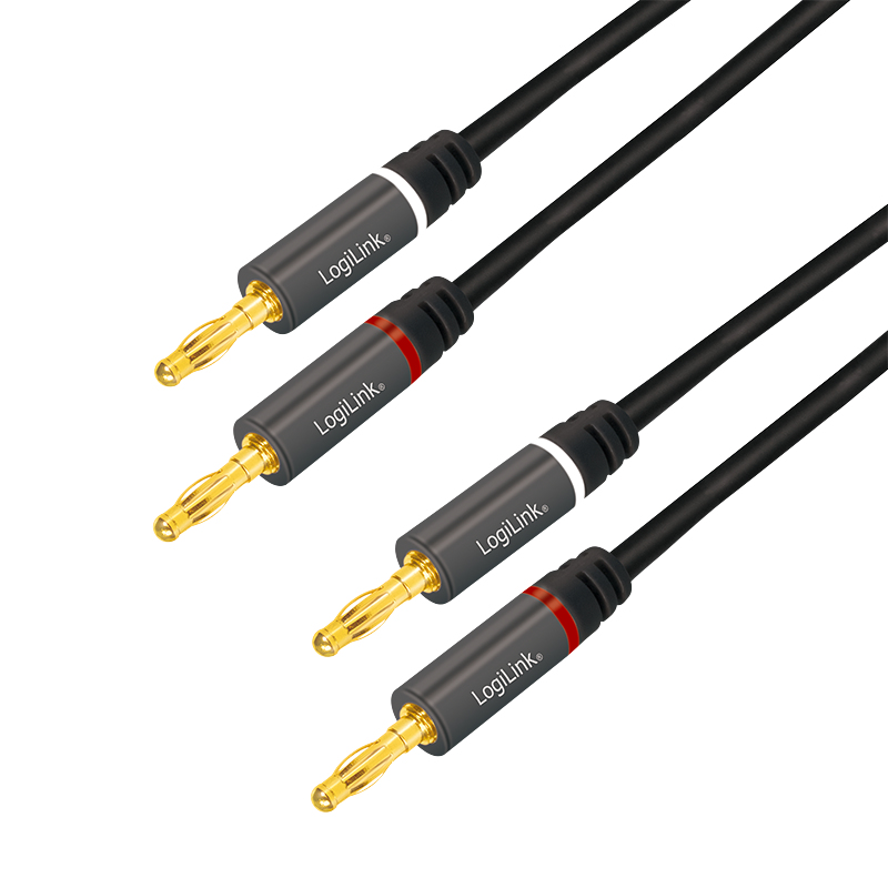 Logilink Lautsprecherkabel, 2x2.50 mm2 + Bananenstecker 3m Logilink Lautsprecherkabel, 2x2.50 mm2 + Bananenstecker 3m
