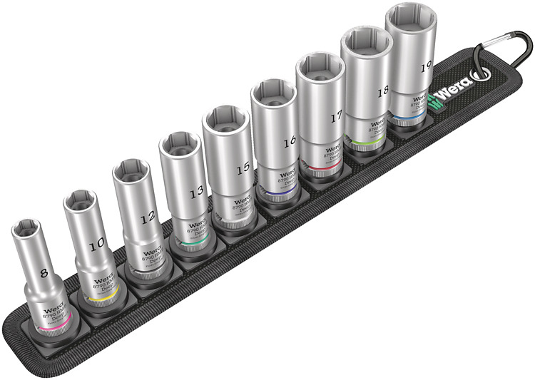 Wera Belt B Deep 1 Steckschlüsseleinsatz-Satz, 3/&shy;8"-Antrieb