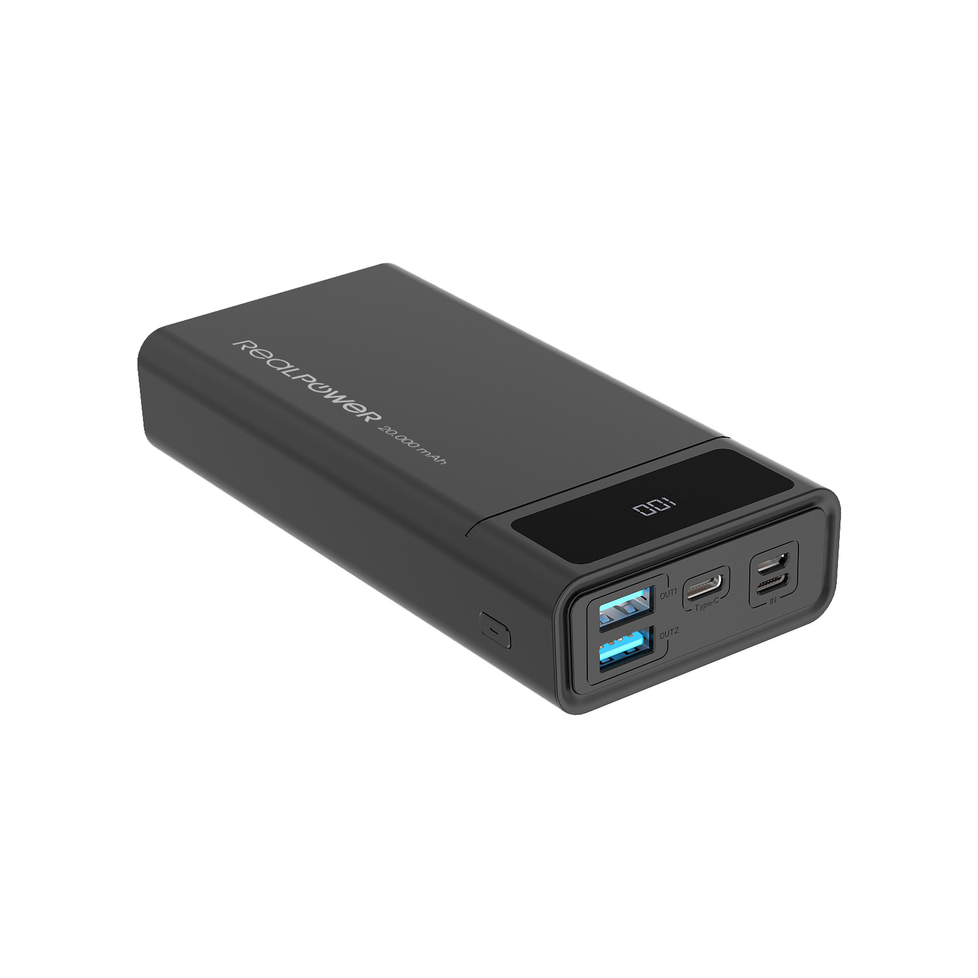 RealPower Powerbank PB-20k PD schwarz 20.000mAh