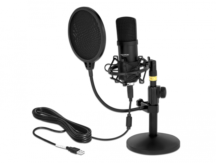 DELOCK prof. USB Kondensator Mikro Set Podcasting + Gaming
