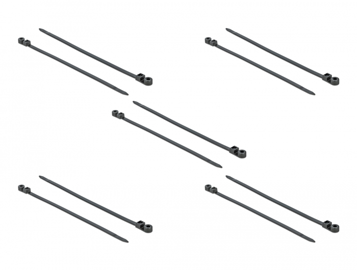 DELOCK Kabelbinder mit Befestigungsöse L400xB7,6mm bl. 10St.