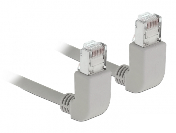 DELOCK Netzwerkkabel RJ45 Cat.6A S/&shy;FTP oben /&shy; oben gewinkelt