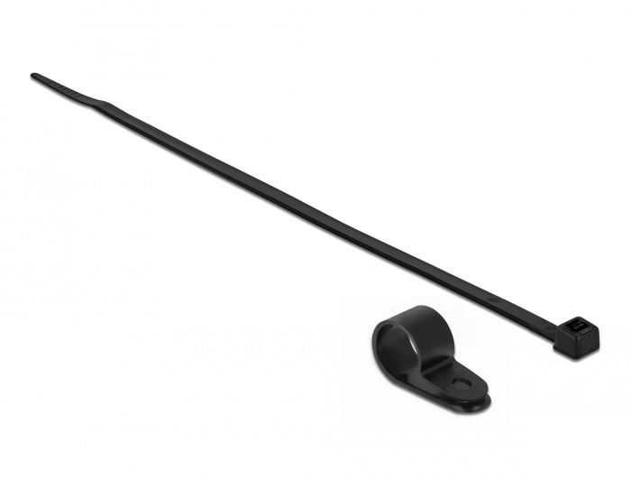 DELOCK Befestigungsschelle 12,7 mm mit KBI 300x4,8mm  schwrz