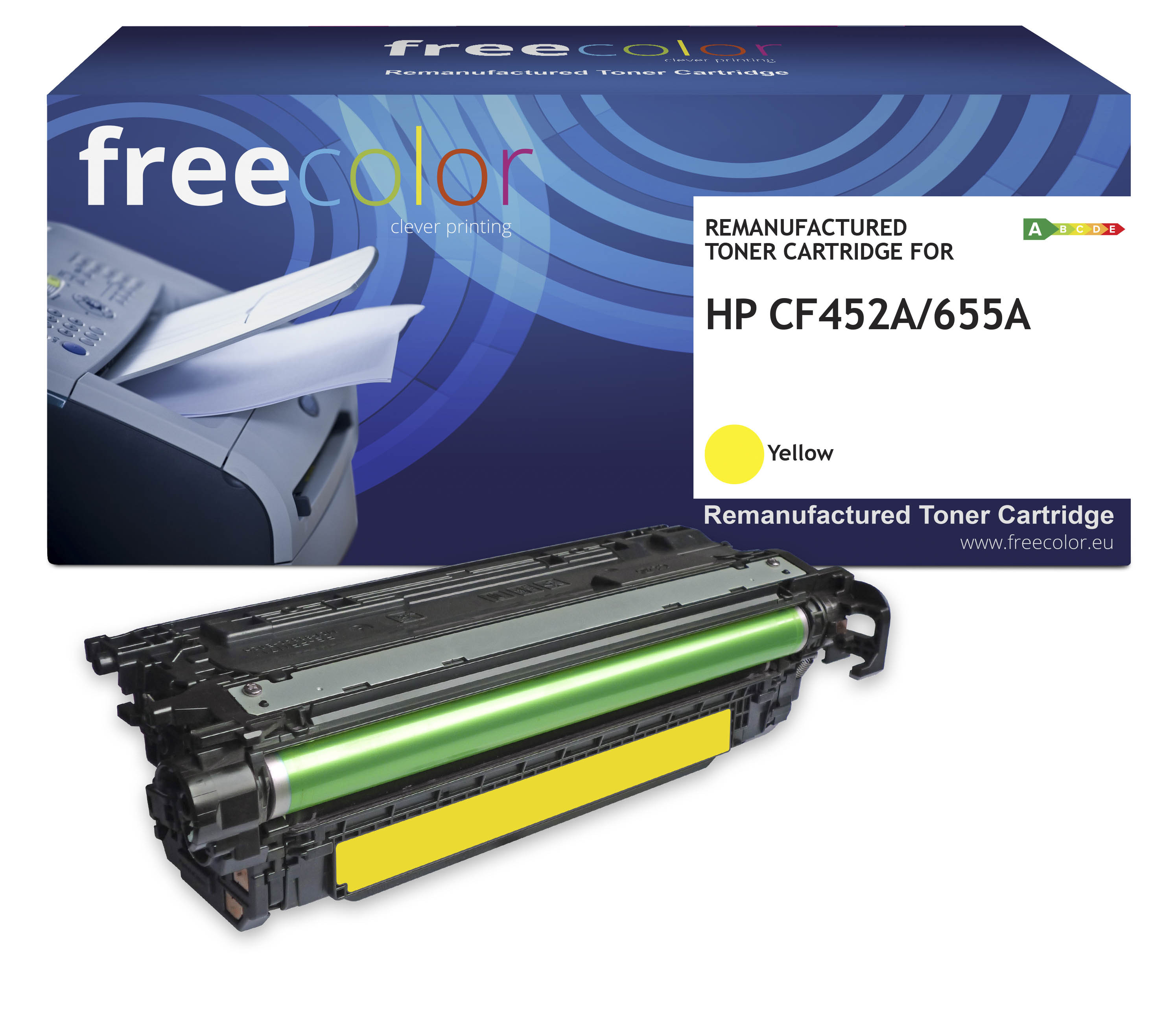 Freecolor Toner HP 655A (CF452A) yellow 10500 Seiten remanufactu