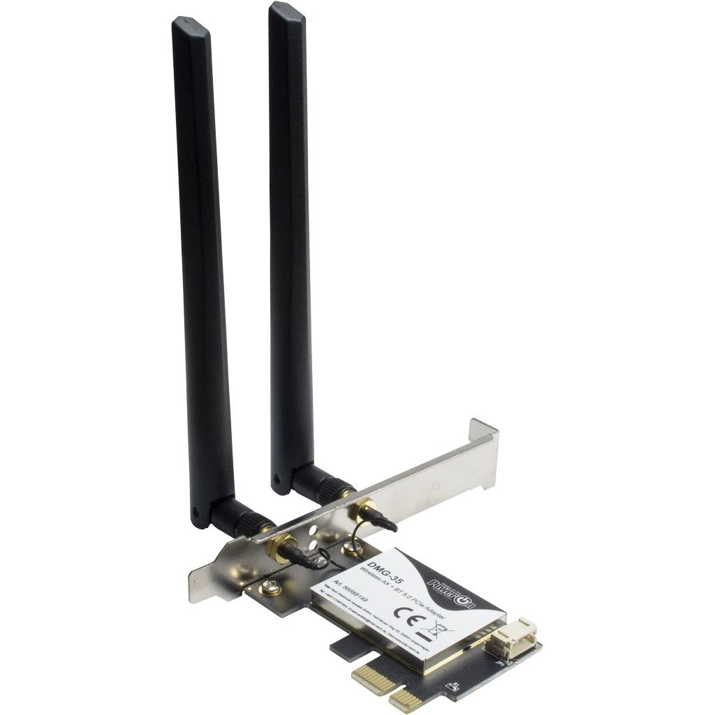 Inter-Tech Wi-Fi6 + BT5.0 PCIe Adapter DMG-35 Antenne 3000Mb ret
