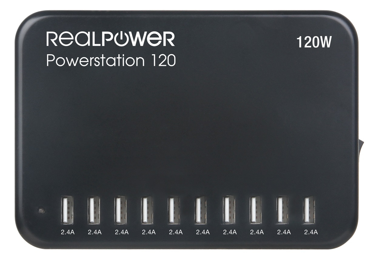 RealPower Ladestation Power Station 120 120W 10xUSB-A