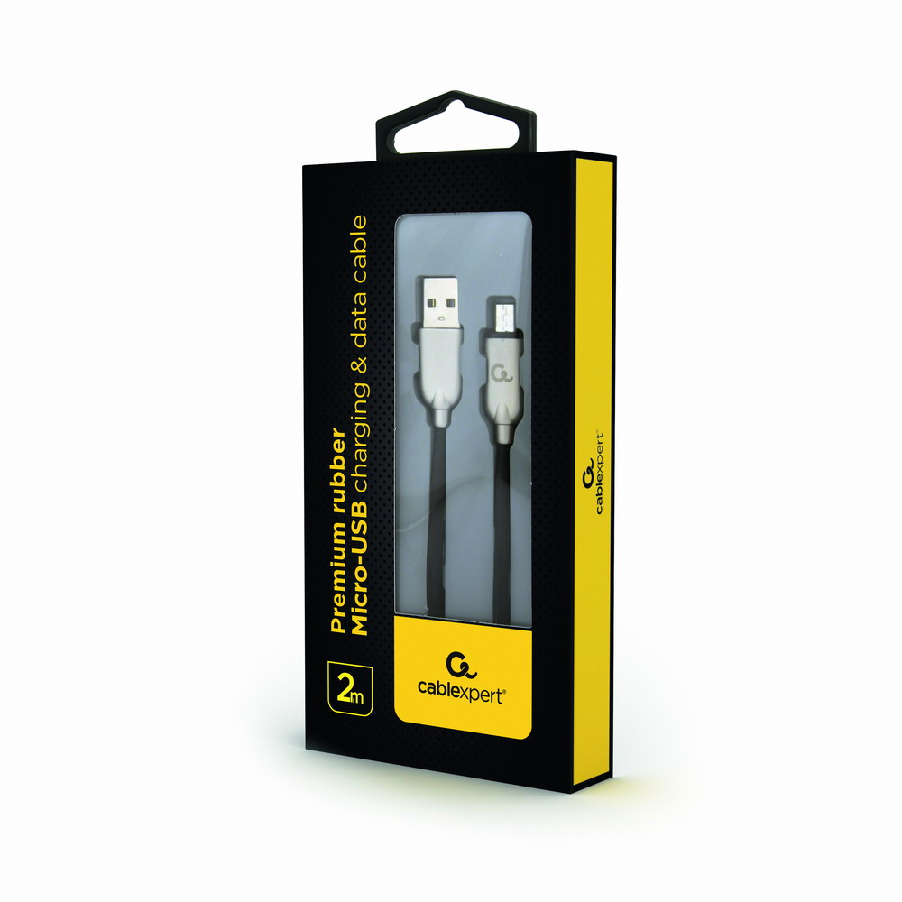 gembird Hochwertiges Micro-USB-Ladekabel , 2 m, schwarz
