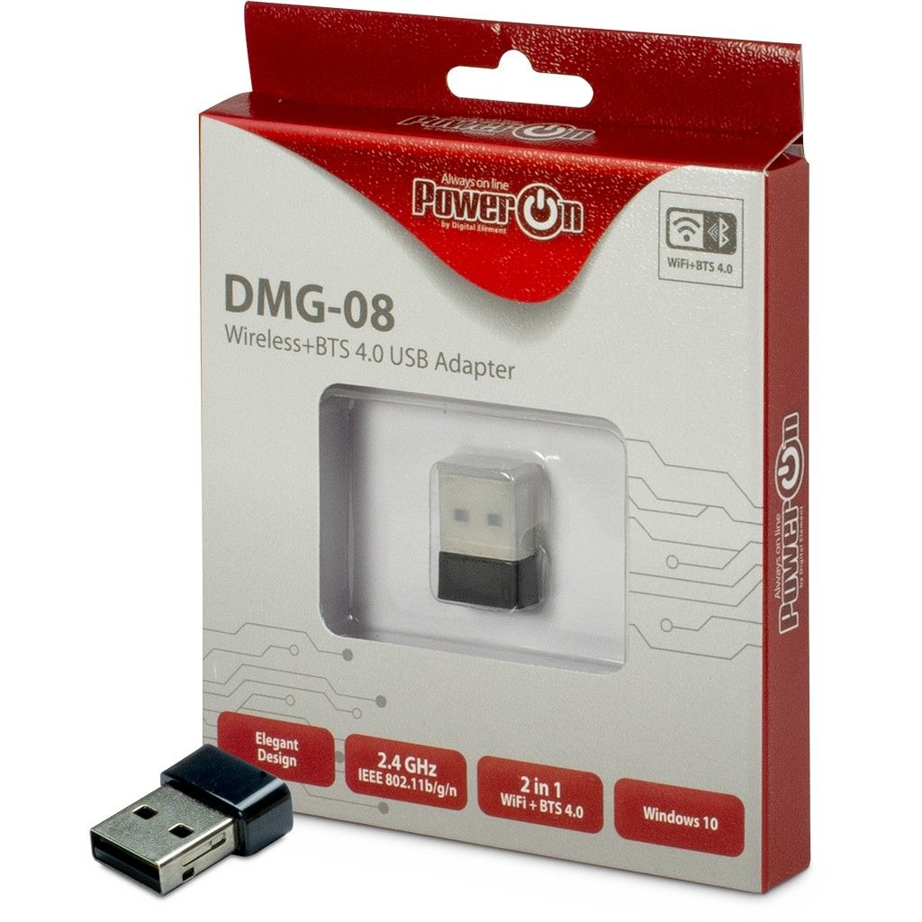 Inter-Tech Wi-Fi 4 USB Adapter DMG-08 WiFi+BTS 4     150Mbps ret