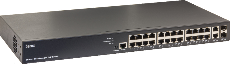 barox Switch 26-Port 26X10/&shy;100/&shy;1000TX, RJ45 2x100/&shy;1000FX