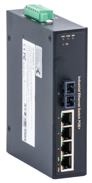 barox Switch 4-Port 10/&shy;100TX, RJ45 PoE  1x100FX-MM