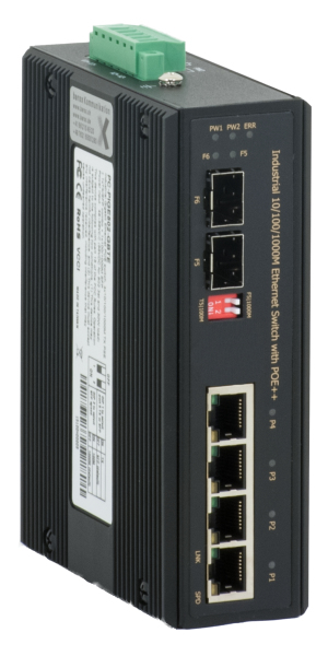 barox Switch 5-Port 5x10/&shy;100/&shy;1000TX RJ45 4xPoE/&shy;+/&shy;++ 2x1000FX