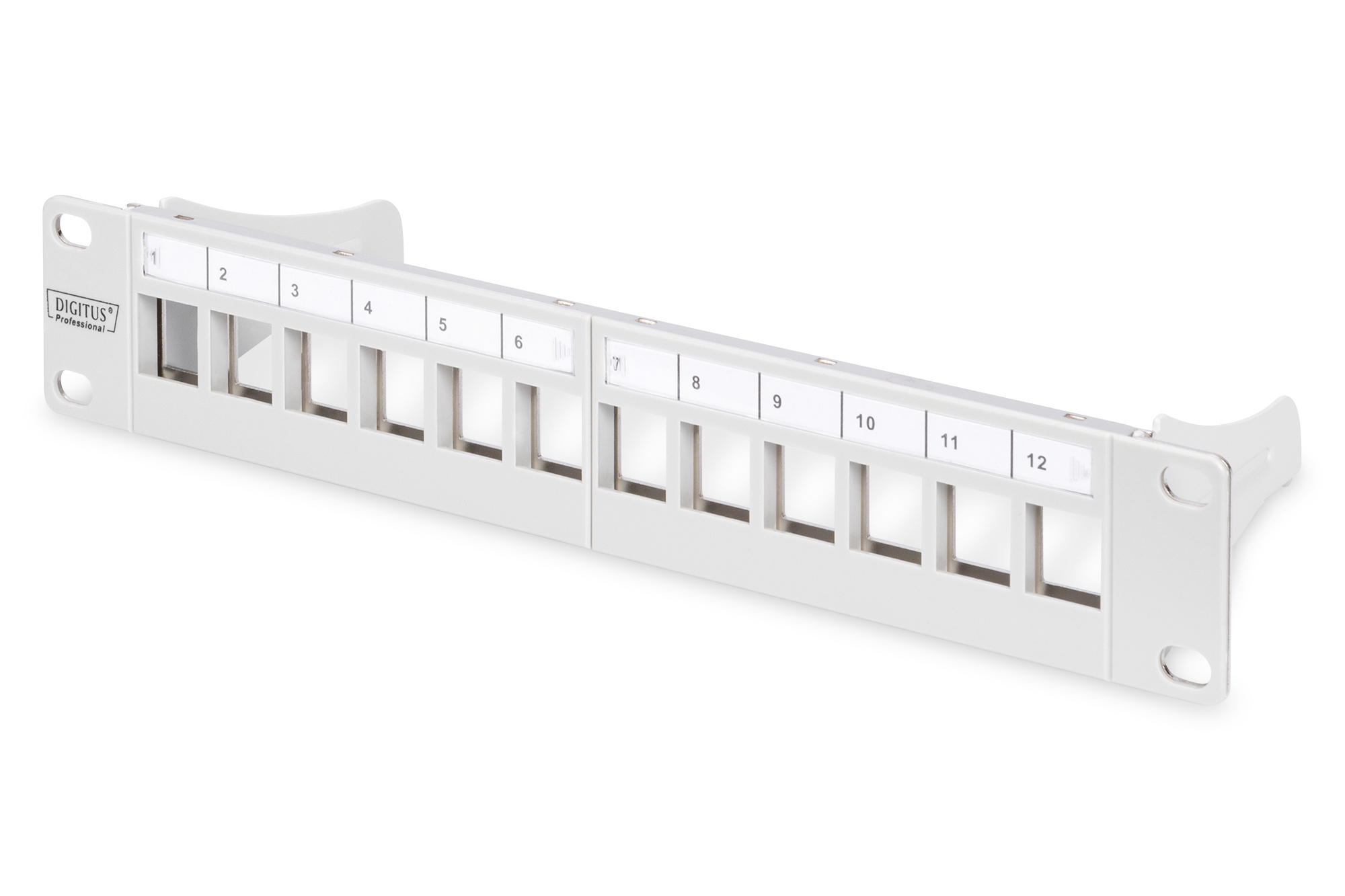 DIGITUS Patchpanel 1HE 10" 12-Port Modular grau DIGITUS Patchpanel 1HE 10" 12-Port Modular grau