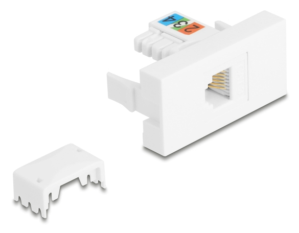 DELOCK Easy 45 Modul RJ12 Buchse zu LSA UTP weiß