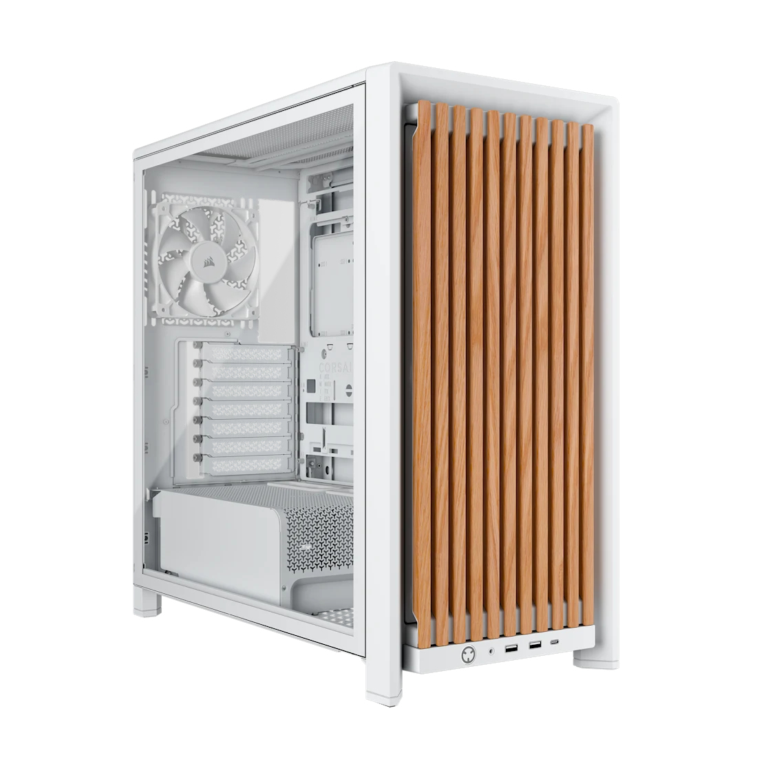 CORSAIR Geh Midi FRAME 4000D RS Wood Mid-Tower, White/&shy;Oak
