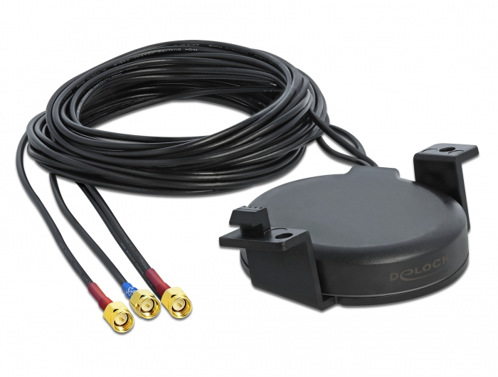DELOCK LTE MIMO GNSS Antenne 3 x SMA Stecker RG-174 3m