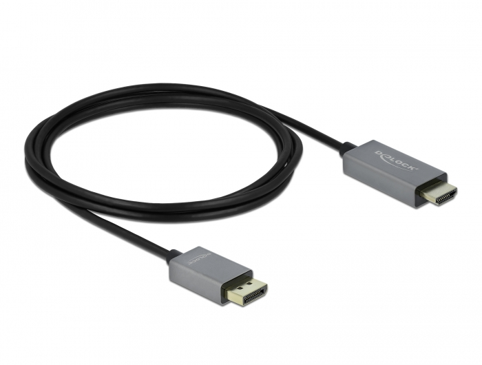 DELOCK DisplayPort 1.4 > HDMI Kabel 4K 60Hz (HDR) 2.0m aktiv