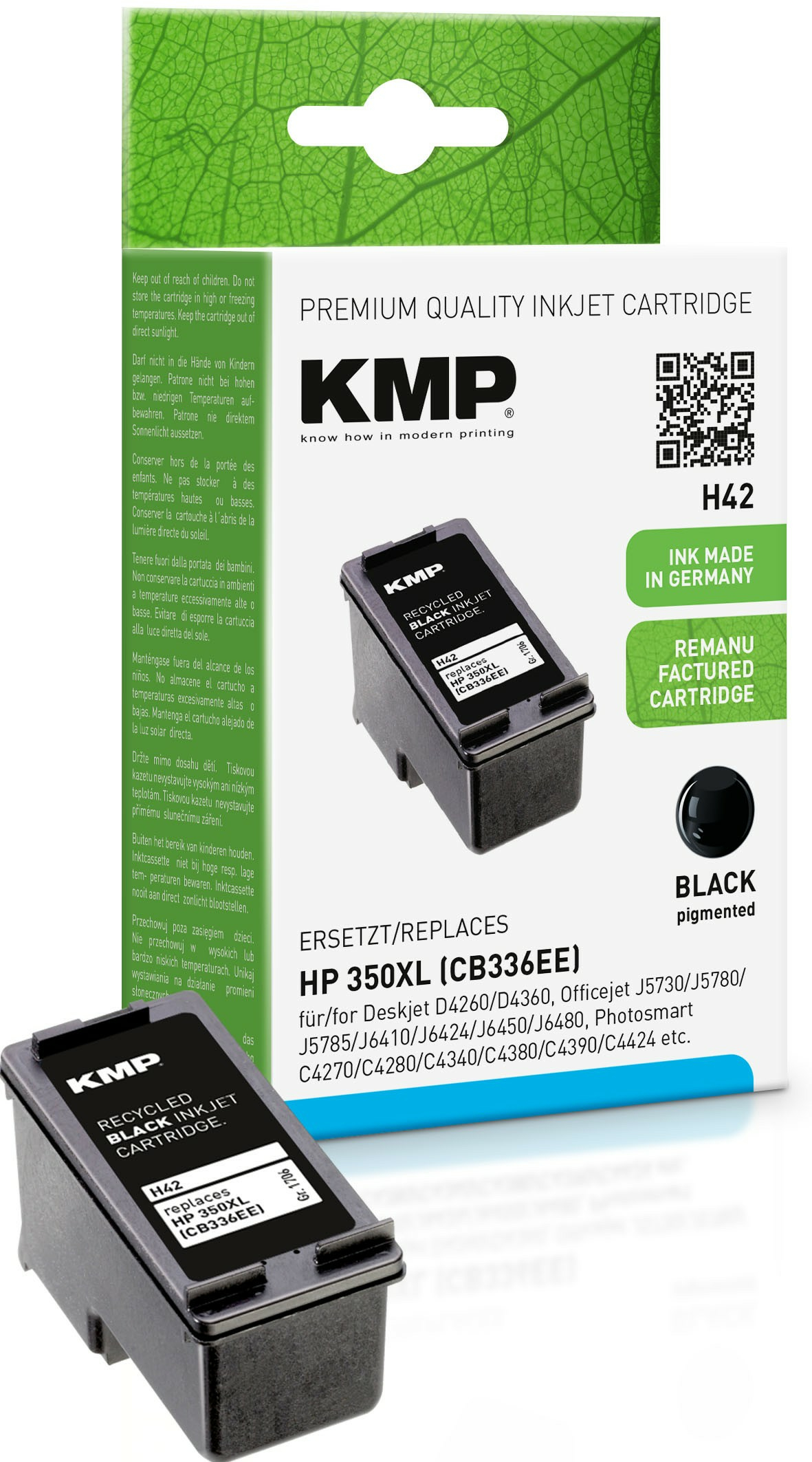 KMP Patrone HP CB336EE Nr.350XL black 1000 S. H42 refilled