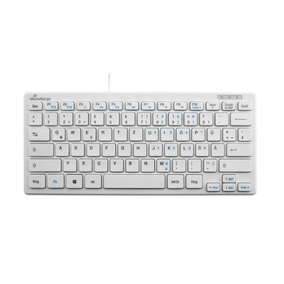 MediaRange Tastatur USB 2.0 Kompakt Flach 78 Tasten weiß