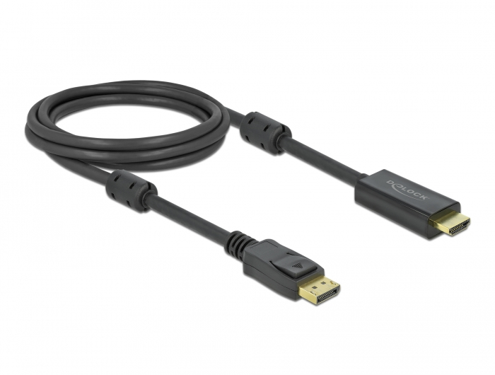 DELOCK DisplayPort 1.2 > HDMI Kabel 4K 60Hz 2,0m aktiv