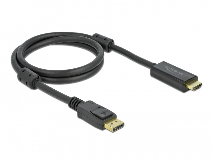 DELOCK DisplayPort 1.2 > HDMI Kabel 4K 60Hz 1,0m aktiv