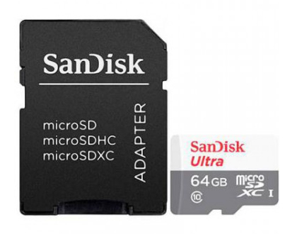 SD MicroSD Card 64GB SanDisk Ultra Class 10 inkl. Adapter