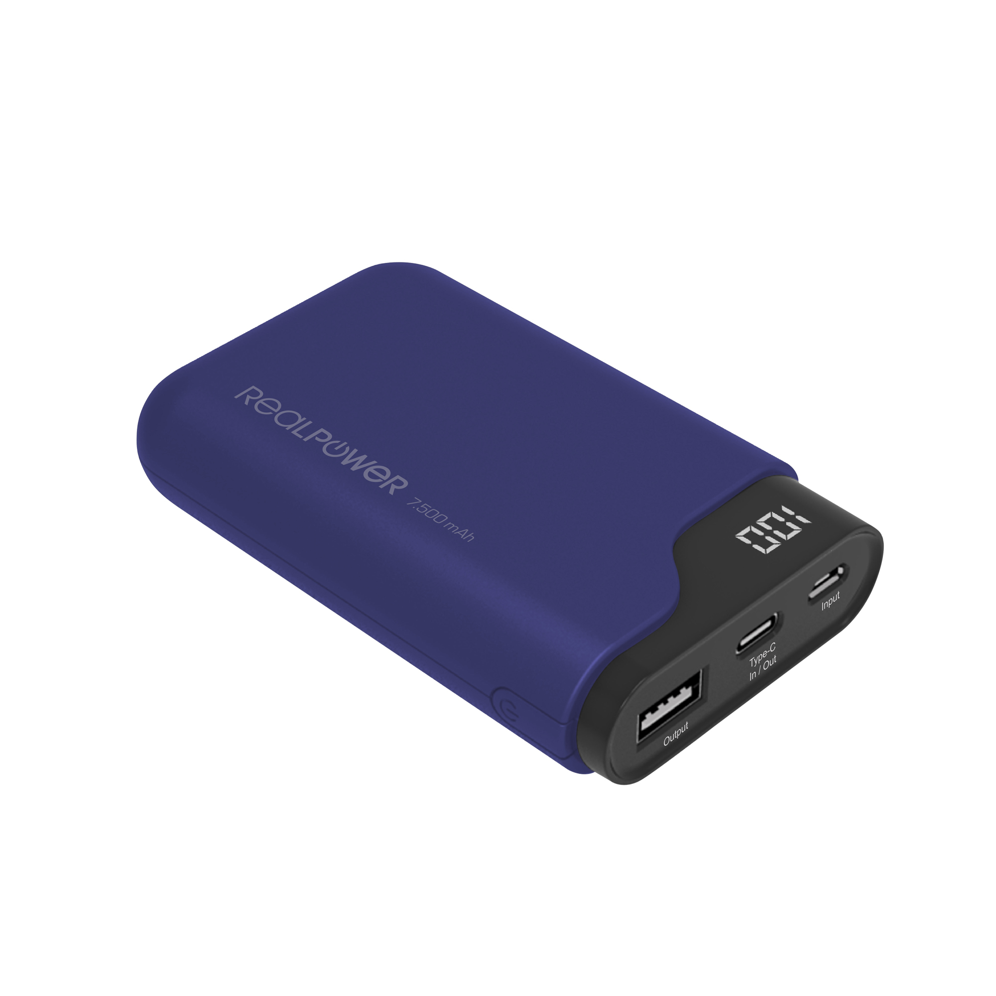RealPower Powerbank PB-7500C Navy Blue 7.500mAh