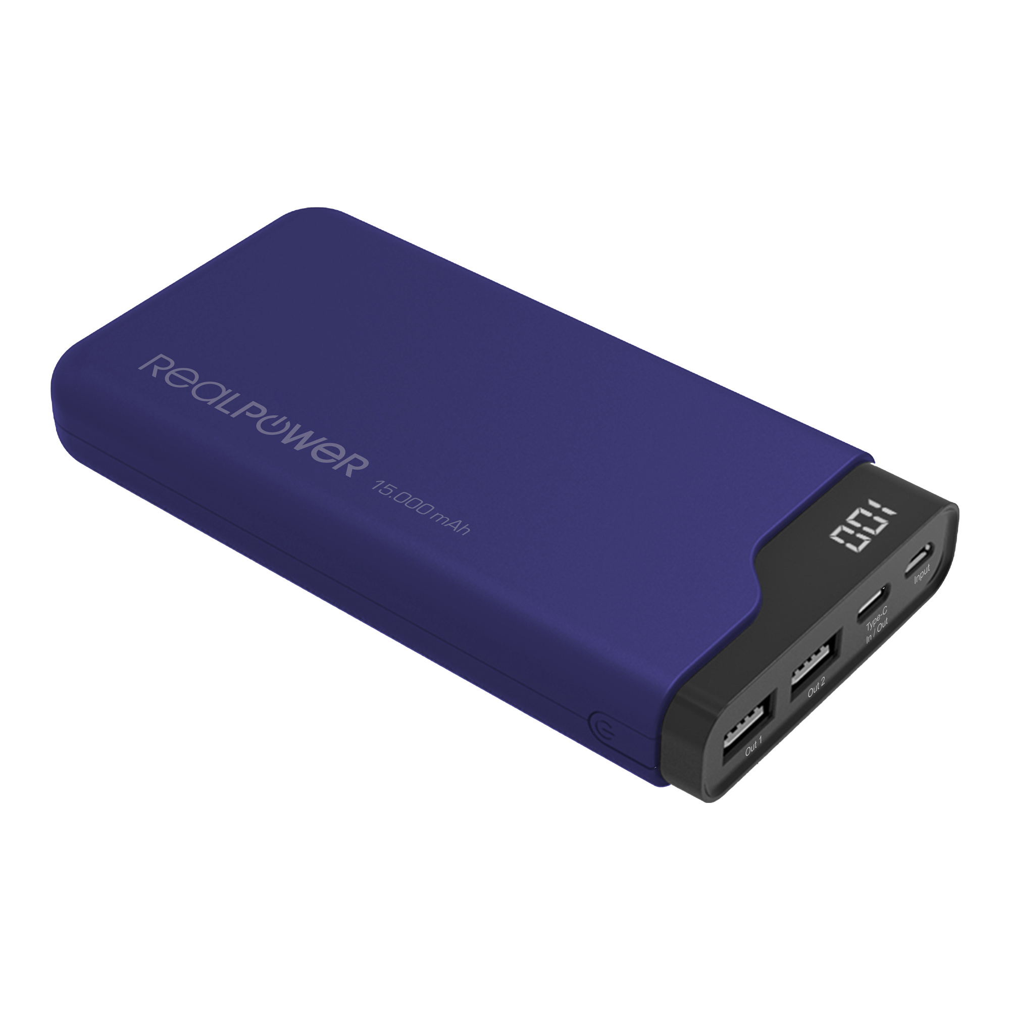 RealPower Powerbank PB-15000C Navy Blue 15.000mAh