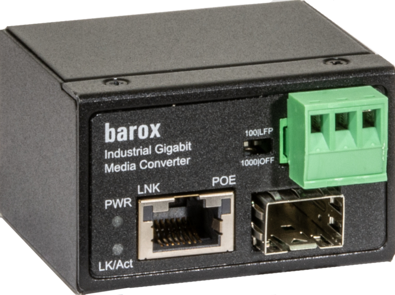 barox Mini-Medienkonverter 1-Port 10/&shy;100/&shy;1000TX PoE, RJ45