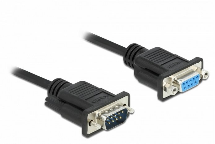 DELOCK Kabel Seriell D-Sub9 2m St/&shy;Bu mit schmalem St-gehäuse