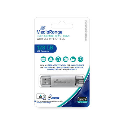 MediaRange USB-Stick 128GB USB 3.1 combo mit USB Type-C