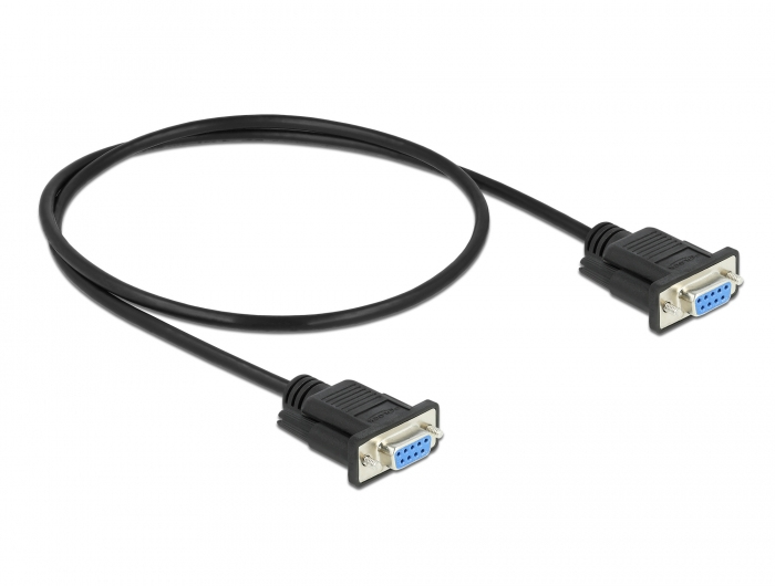 DELOCK Kabel Seriell Nullmodem D-Sub9 0,5m Bu mit St-Gehäus