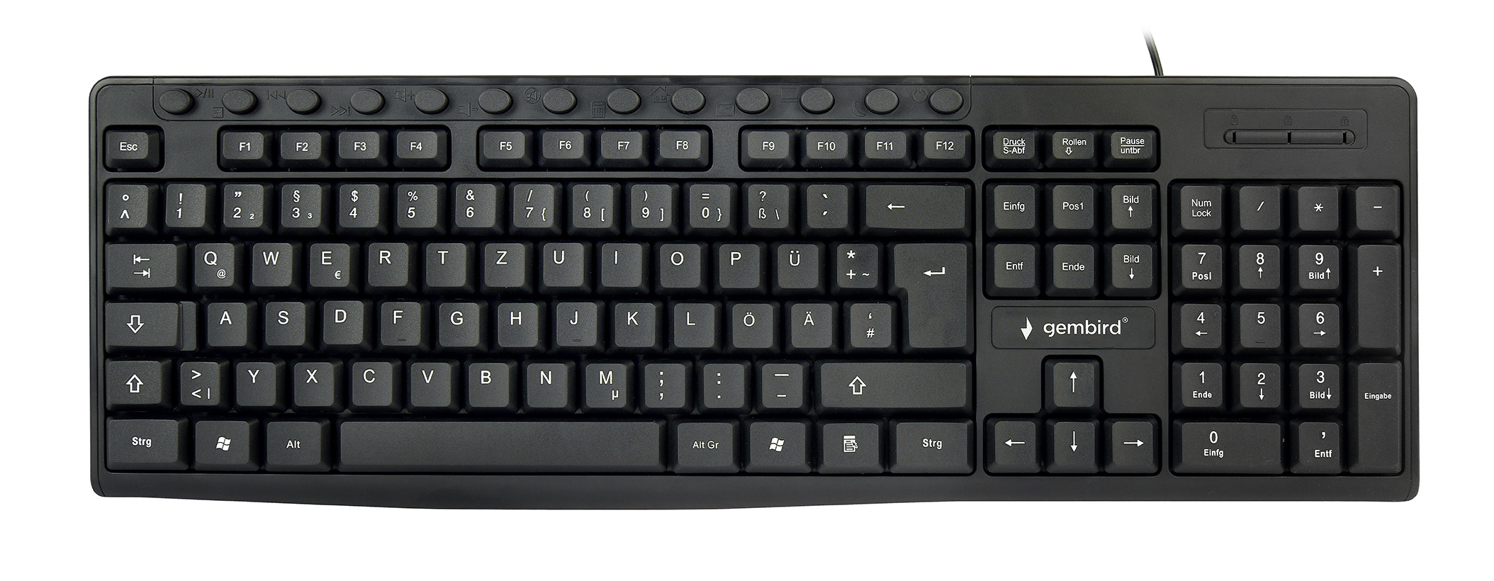 gembird Multimedia-Tastatur US-Layout schwarz