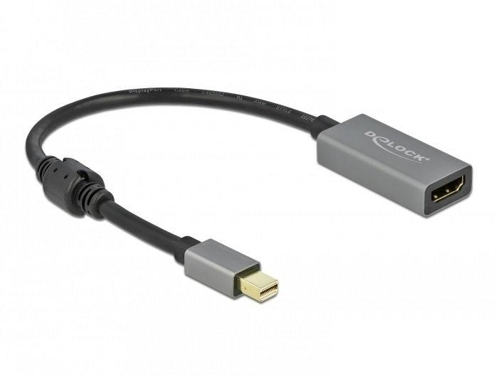 DELOCK Aktiver mini DisplayPort 1.4 zu HDMI Adapter 4K 60 Hz